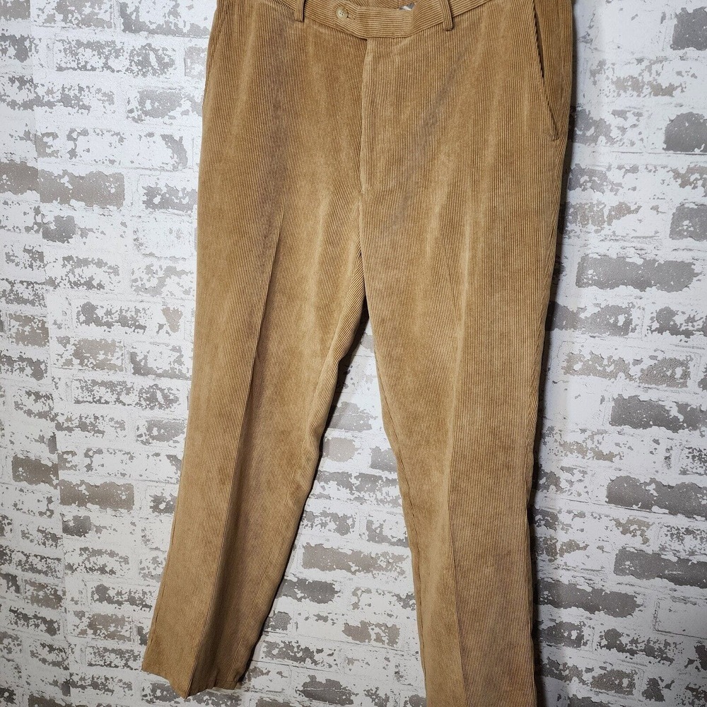 Peter Millar Mens Pants Size 36 Brown Tan Corduroy Lightweight Nanoluxe